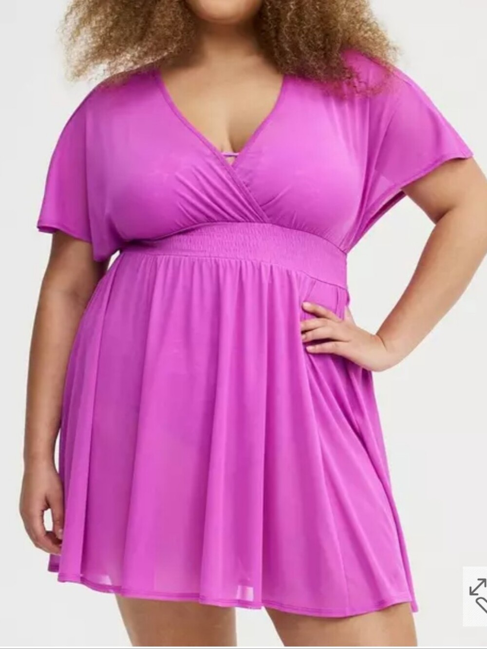 NWOT Torrid Fuchsia Pink Swim Mesh Coverup Dress